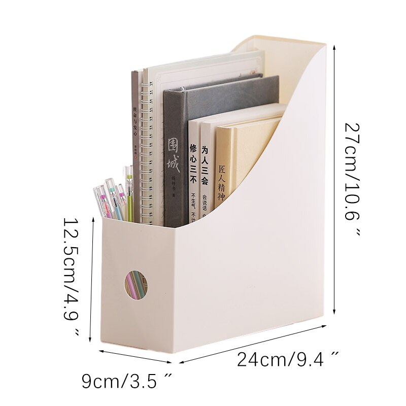 Kontor dokument fil opbevaringsboks sammenfoldelig desktop organizer multifunktionelle bøger blyant diverse opbevaring box office forsyninger: Hvid