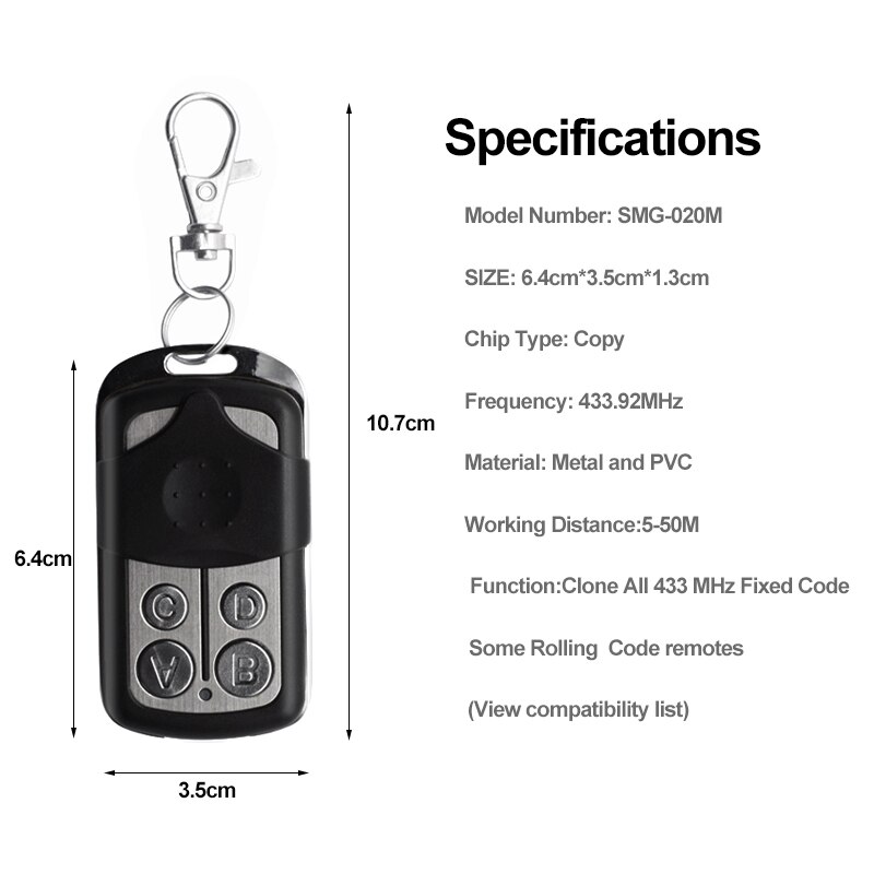 Motorline Remote Gate Control Key Duplicator MX4SP Dsm Rcm Garagedeur Opener 433.92 Mhz Controller Sleutelhanger Voor Barrière 433 mhz