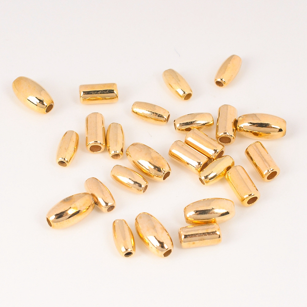 200 Stks/partij 6-8Mm Ccb Tube Charms Loose Bead Voor Sieraden Maken Accessoires Diy Plastic Ovale Spacer Kralen voor Ketting Armband