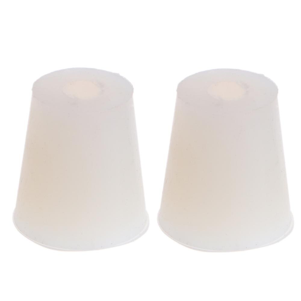 2 Pcs White Silicone Rubber Plug Stopper With Hole Airlock Bubbler Valve Wine Brew: 04