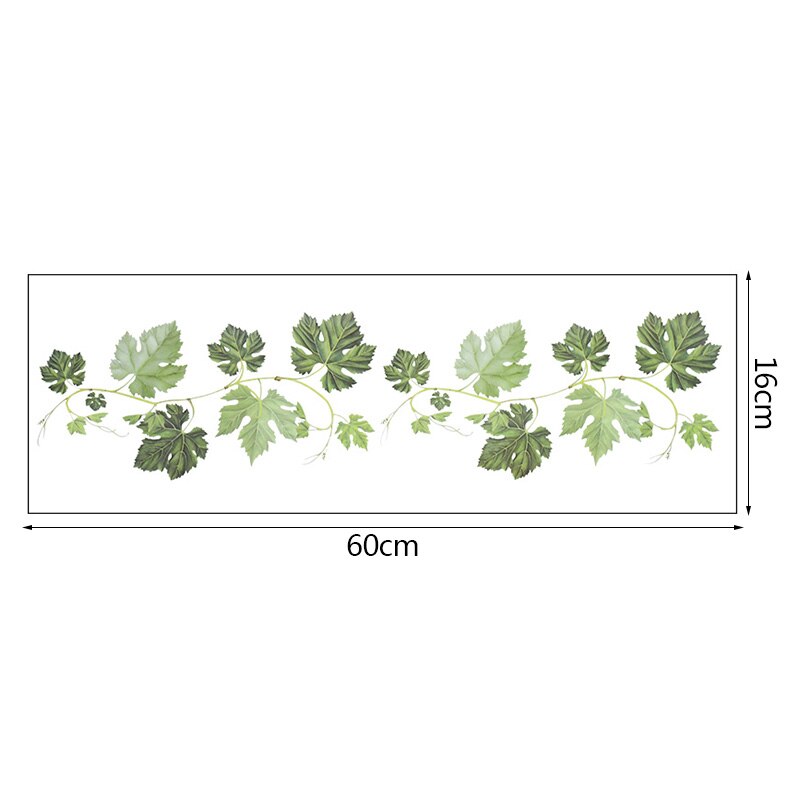 Tropical Leaves Wall Sticker Green Leaves Vine PVC Wall Decal Home Bedroom Living Room Decoration DIY Sticker Wallpaper Supplies: Q06-1pc