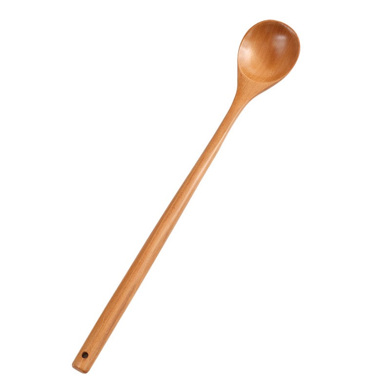 1PC Long Handle Wooden Spoon Japanese-Style Wood Soup Spoons For Eating Mixing Stirring Cooking Kitchen Supplies Tableware Home: 01