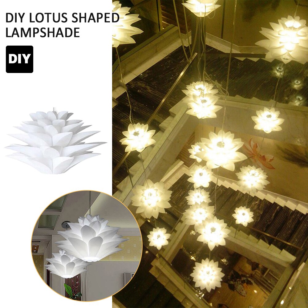Lampe suspendue Puzzle E27, Kit d'abat-jour en forme de fleur de Lotus à monter soi-même, plafonnier ou lampadaire
