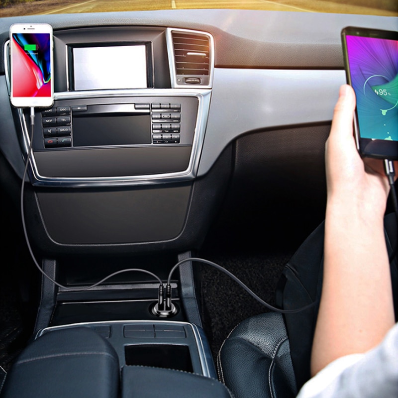 12V 24V Mini Fast Car Charger USB Charge For Mobile Phone Display 5v 3.1A Car Cigarette Lighter Adapter Charging Socket Charger