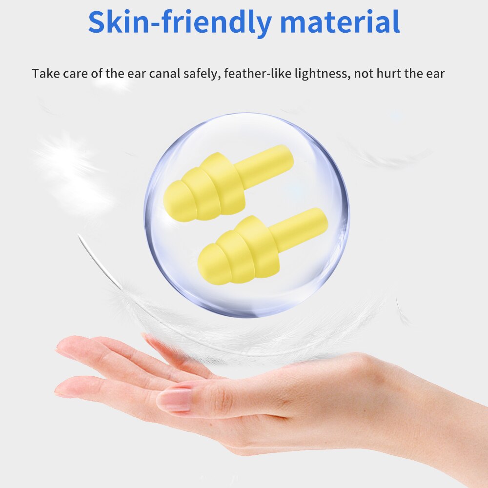 Tashric tampões de ouvido de silicone para dormir tampões de ouvido de ruído protetor de ouvido sono tampões de ouvido anti-ruído para natação plugue de ouvido