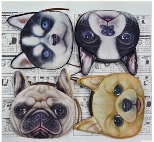 Cute Coin Purses Wallet Ladies 3D Printing Cats Dogs Animal Big Face Change Cute Small Zipper Bag for Women Pouch