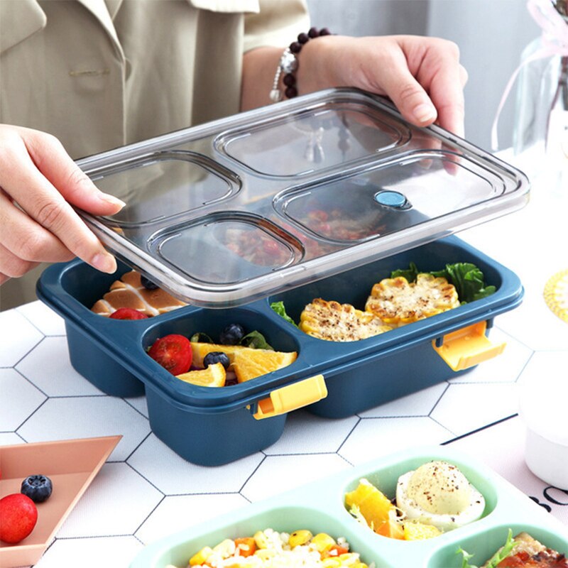 Lunchbox Bento Box Lunch Container Voedsel Opbergdoos Magnetron Draagbare Gezonde Picknick Voor Kinderen Volwassen Student Plastic 3 kleur