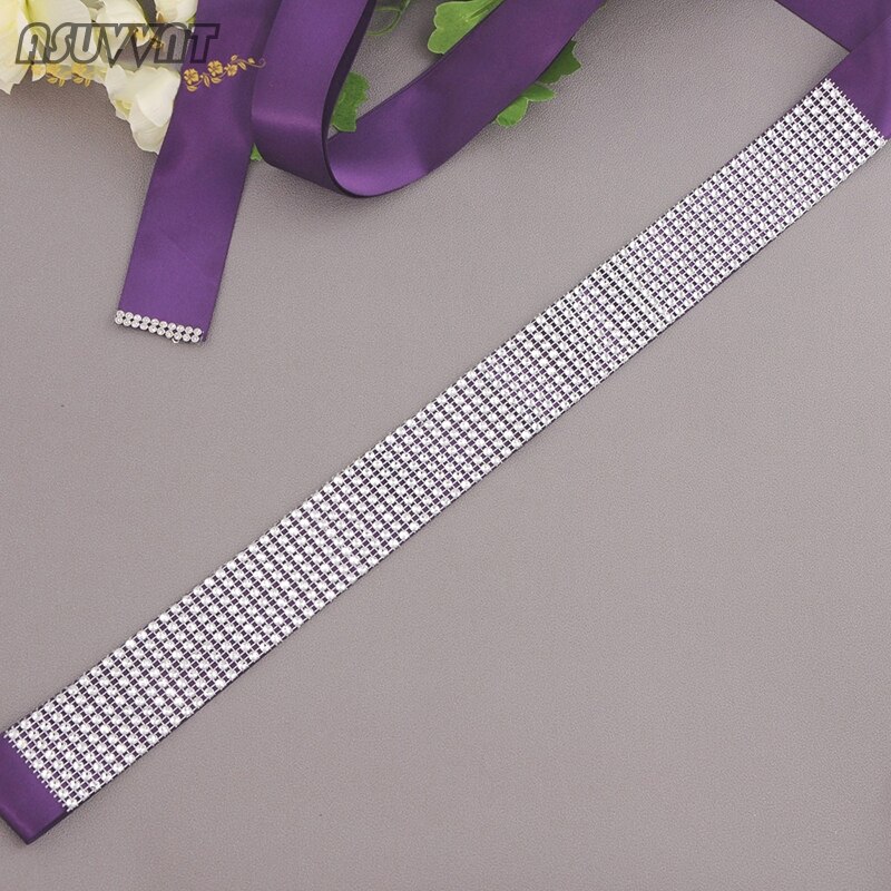 Cinturones de novia de boda brillo fajas de novia adornados cinturones de para chica mujer accesorio de vestido cinturón: Purple