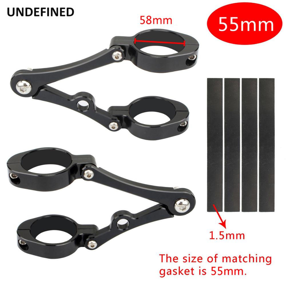 Support de phare de moto 55mm-58mm fourche Tube pinces support CNC pour Harley Honda Chopper Bobber café Racer universel