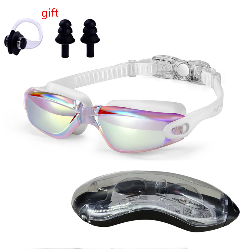 ARENA Kein Auslaufen, Anti-Beschlag, vollständiger Schutz, HD-Schwimmbrille, für Herren und Damen, verstellbare, auslaufsichere Schwimmbrille für Erwachsene: Silber