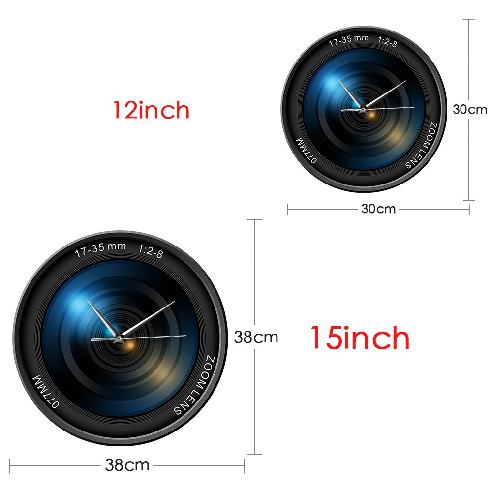 Photography Zoom Color Photo ISO Exposure Custom Print Watch Camera Len Clock Wall Home Decor Cameraman Photographer Reloj Pared