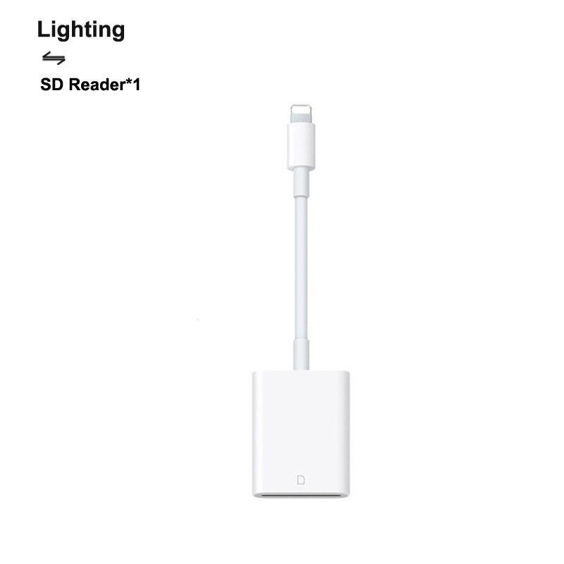 Lightning Adapter Naar Usb RJ45 1000M Lan Usb C Sd Tf Kaartlezer Camera Lightning Otg: Blauw