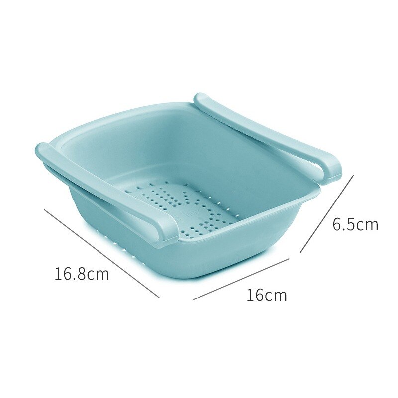Fridge Drawer Organizer Pull Out Bin Fridge Shelf Holder Storage Box Fit for Most Refrigerator Pantry Food Storage Rack: Blue