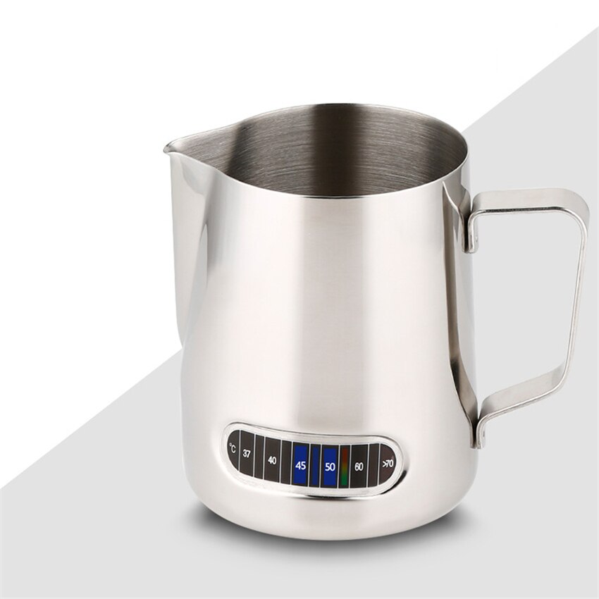 600 ml Coffee Milk Frothing Pitcher With Built-In Thermometer Stainless Steel Espresso Steaming Pitchers with Thermometer