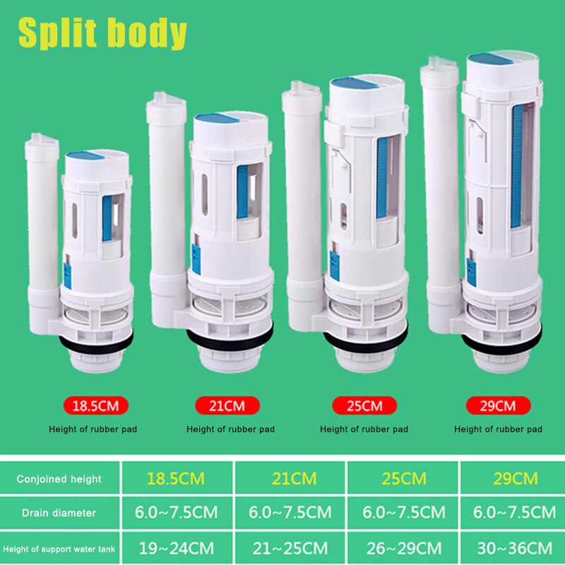 Water Tank Connected 2 Flush Fill Toilet Cistern Inlet Drain Button Repair Parts Water Outlet D6