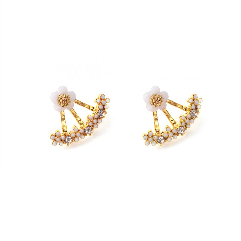 Leuke Kleine Daisy Bloemen Stud Oorbellen Voor Vrouwen Koreaanse Sweet Crystal Flower Earring Meisjes Mode Elegante Sieraden