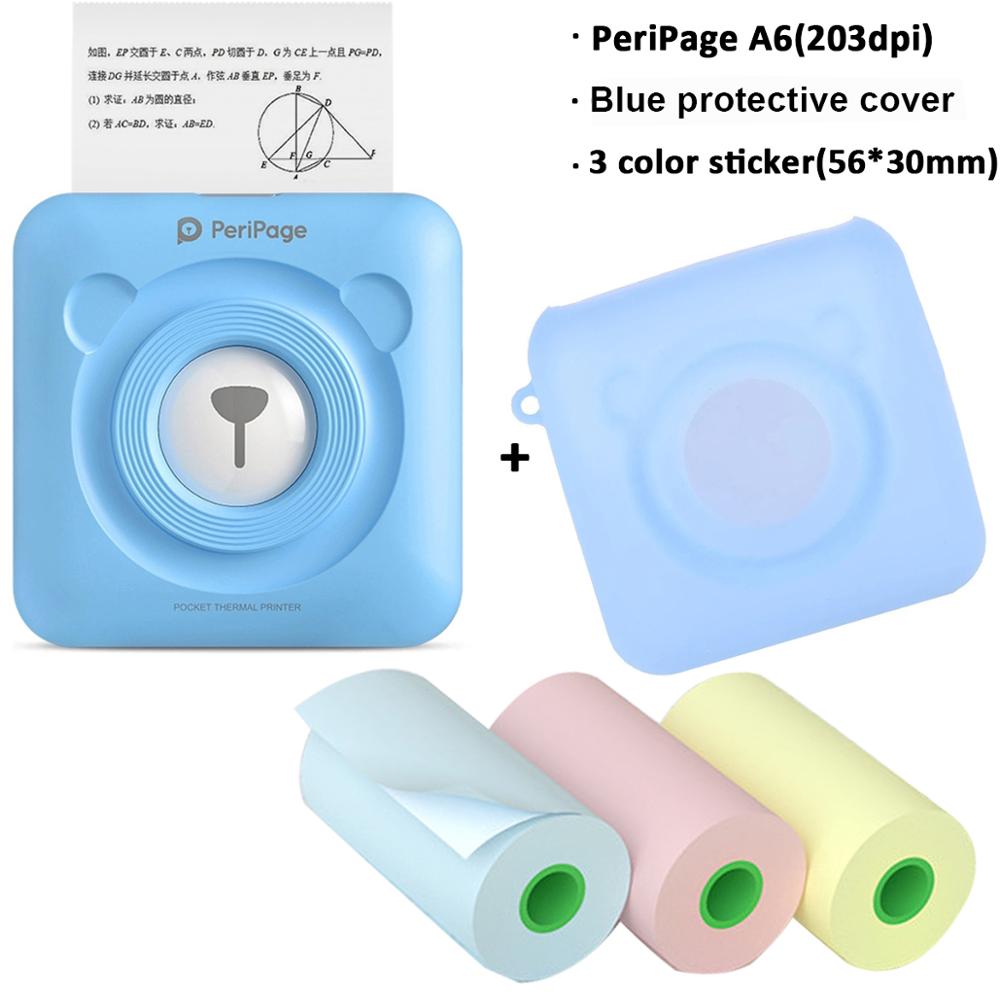 Peripage A6 203/304DPI Photo Printer Bliuetooth Wireless Thermal Printer Paper Sticker Label Printer Paper for Android iOS PC: Set-12