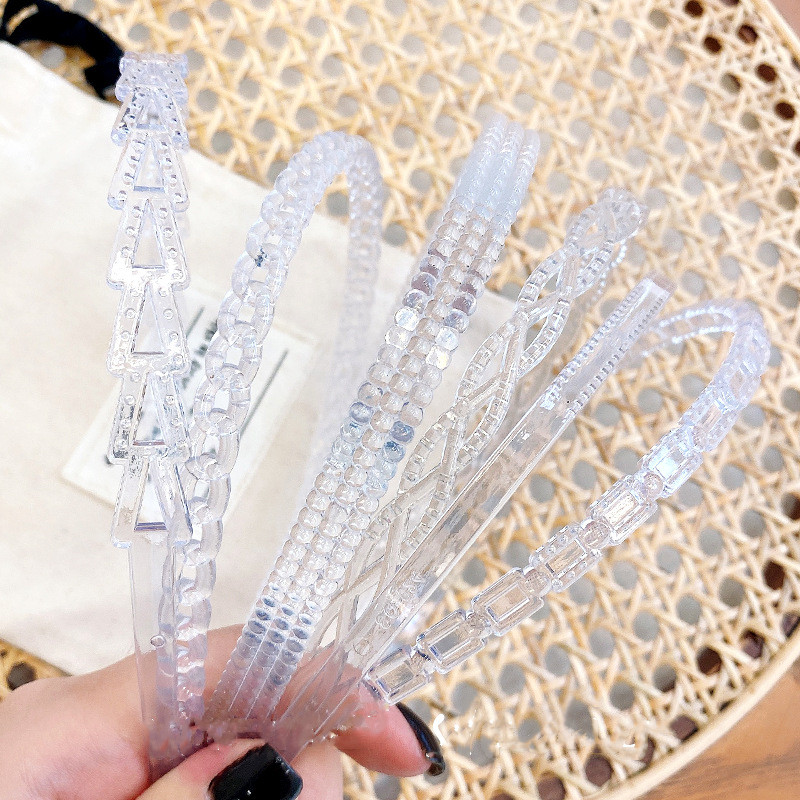 Frauen Klassische Schwarz Braun Kunststoff Stirnbänder Dünnen Klar matt Helle Farbe Haarbänder Nicht-Unterhose Haar Band Für Höhle Täglichen Verschleiß