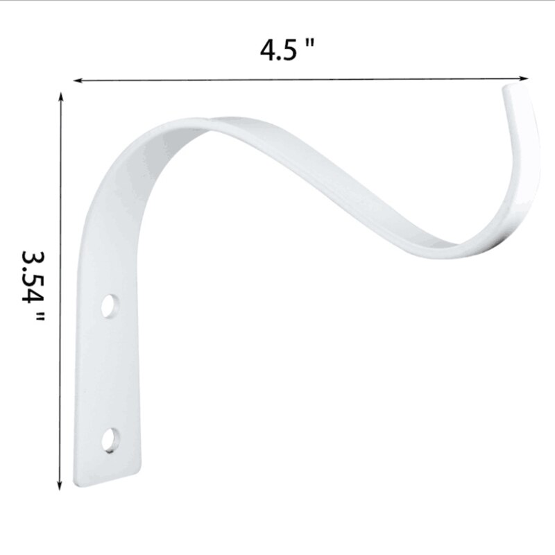 4.5Inch Bending S Shape Wall Hanging Flower Pot Support Bracket Hook Iron Hanger B0KB