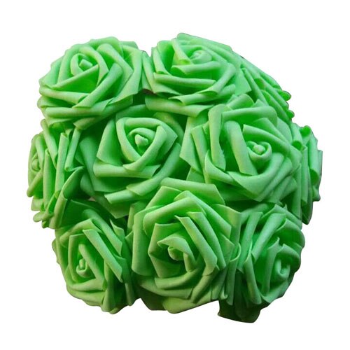 10 Stuks/pak 8Cm Home Decoratieve Bloemen 11 Kleuren Pe Foam Kunstmatige Rose Bloemen Voor Bruiloft Valentijnsdag Decoratie: Green