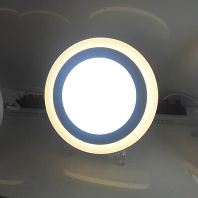 Panel de luz LED de 6W, 9W, 16W, 24W, 3 modelos, rojo, verde, azul, Panel de luz LED de doble Color, lámpara de techo empotrada para luces interiores: round 24w