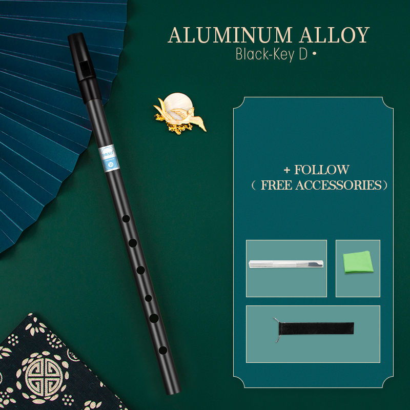 Irelish Flute C/D Key Tinwhistle Musical Instruments Irish Whistle Orff Instrument Flute: black color D