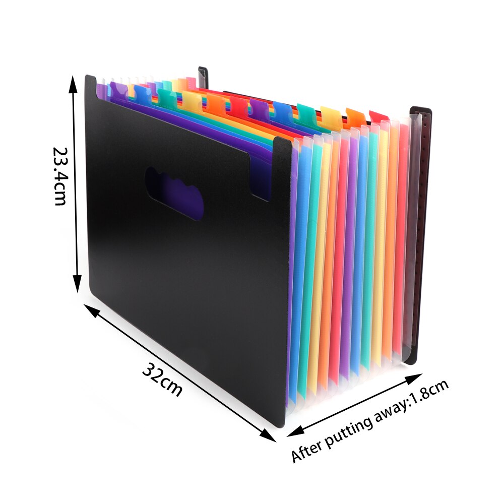 1 Pc Kleurrijke 13 Pocket Expanding File Map Ingedeeld A4 Map Document Houder Organizer Pouch Met Flip Cover Office Supply