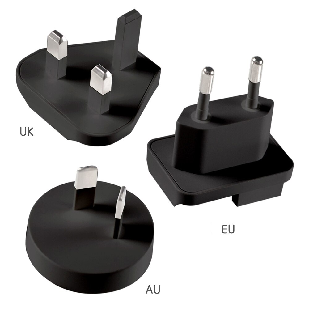 Eu/Au/Uk/Kr Plug Adapter Converter Voor Onze Lader: 3 in 1 Black Plug