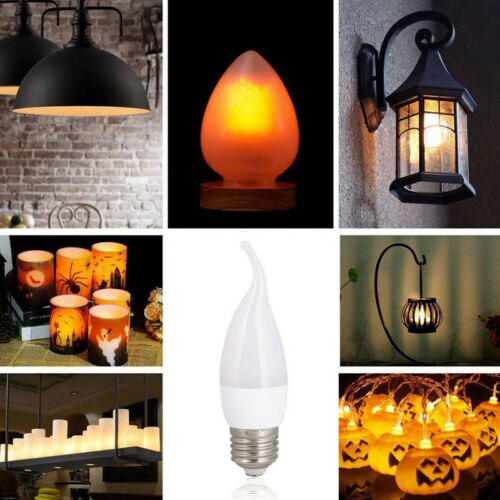 4 Modes E27/26/14/B22 LED Flame Effect Fire Light Bulb Lamp Flickering Flame Decorative