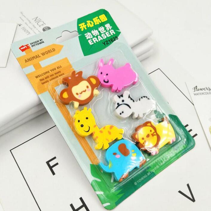 Kids Prijs Gum Set Cartoon Dier Gum Set voor School Kids Leraar Prijs Gum: 2