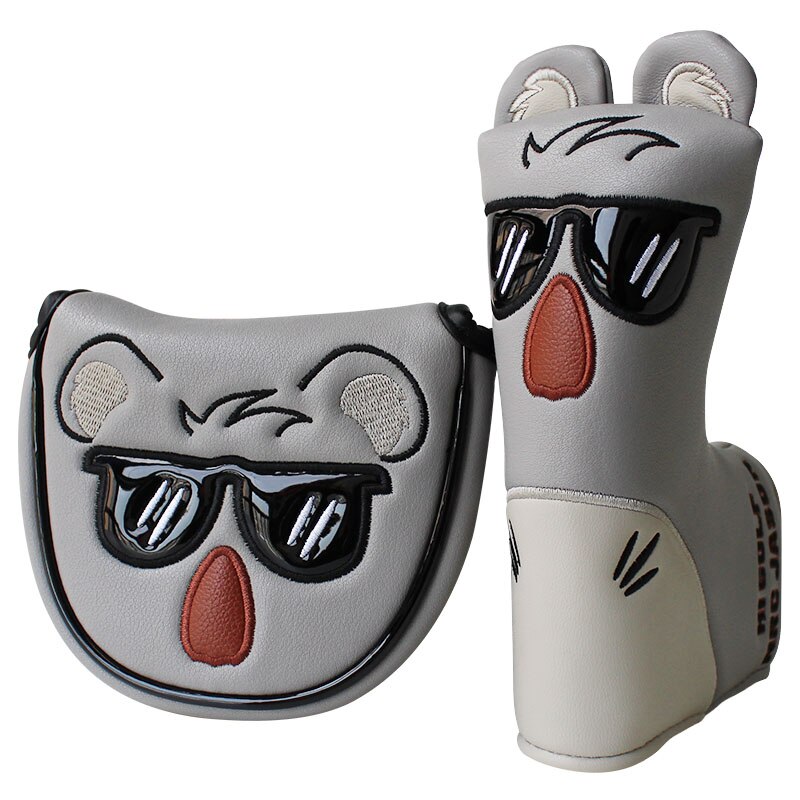 Leuke Koala Putter Cover Magnetische Sluiting Voor Mallet Blade Putter Synthetisch Leer Golf Headcover