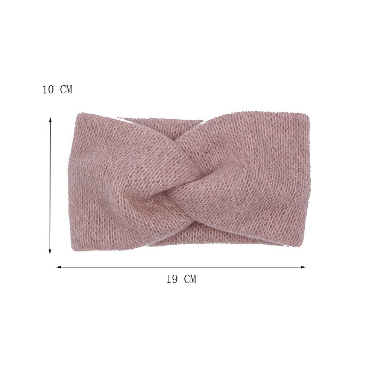 Winter Oor Wollen Cross Gevlochten Gebreide Soft Warmer Hoofdband Voor Vrouwen Bandana Effen Kleur Tulband Haarband Meisje Haar Accessoires