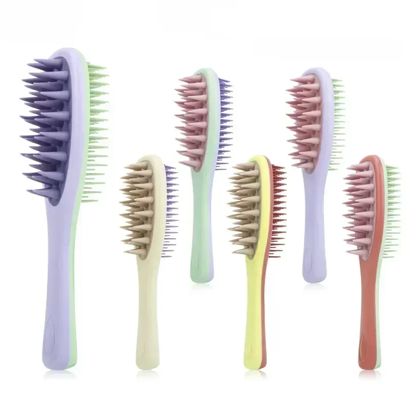 Silikon Shampoo Pinsel Kopfhaut Massage Pinsel Kopf Waschen Kamm zweiseitige Haar Massage Schlecht Pinsel Körper Wäscher Haar Zubehör