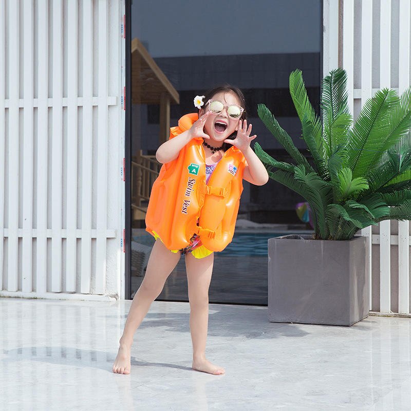 Balleenshiny Summe Kids Inflatable Swimming Life Jacket Buoyancy Safety Jackets Boating Drifting Lifesaving Vest Life Waistcoat