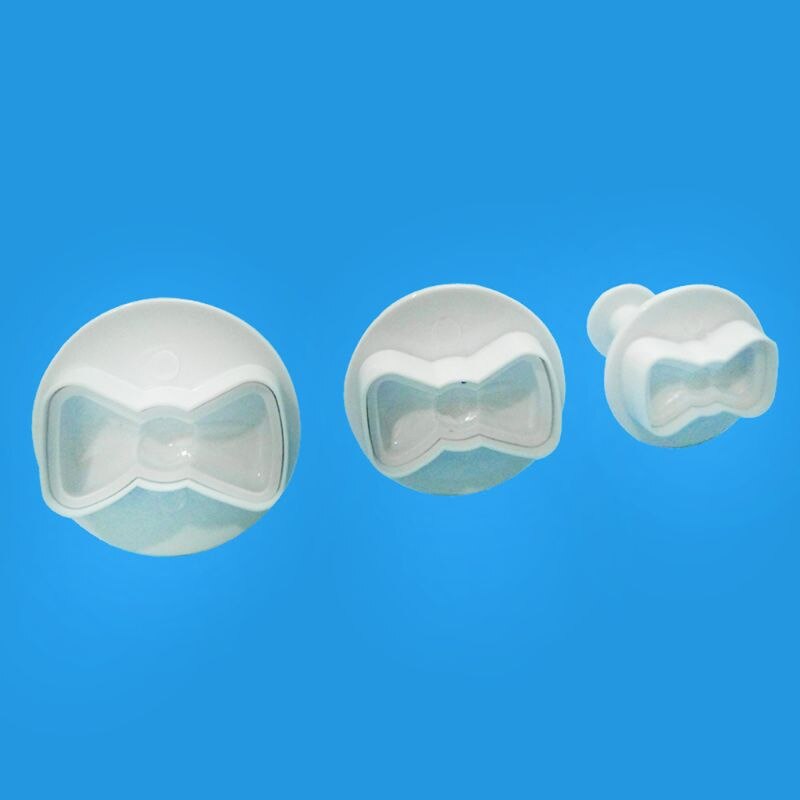 3d mini sløjfe form gør-det-selv fondant stempelkutter småkage stempel form sløjfe-kiks topper form bagning