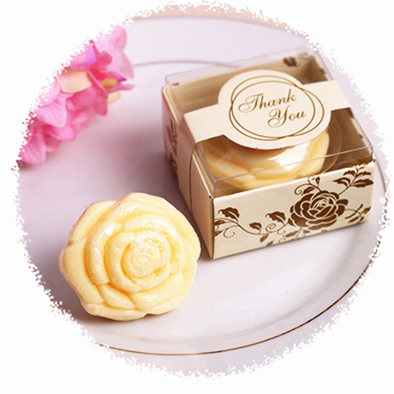 de boda para invitados, jabón Mini Rosa hecho a mano, de apoyo para boda y para fiestas: yellow