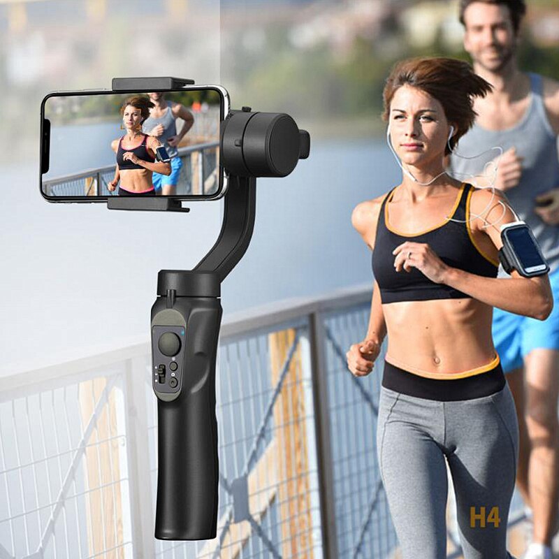 H4 3 Assi USB di Ricarica Registrazione Televisiva di Sostegno Universale Direzione Regolabile Handheld Gimbal Smartphone Stabilizzatore Vlog Dal Vivo