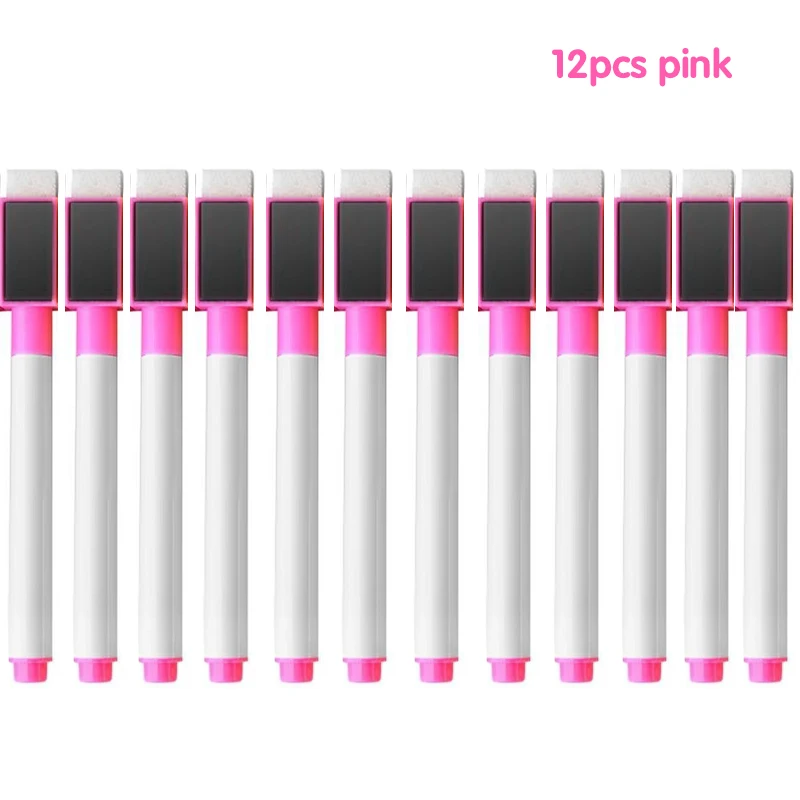 10/12 Pcs Erasable Whiteboard Pens Set - Magnetic, Easy to Wipe, Scratch-Free Markers with Color Random - Office Supplies: Brown
