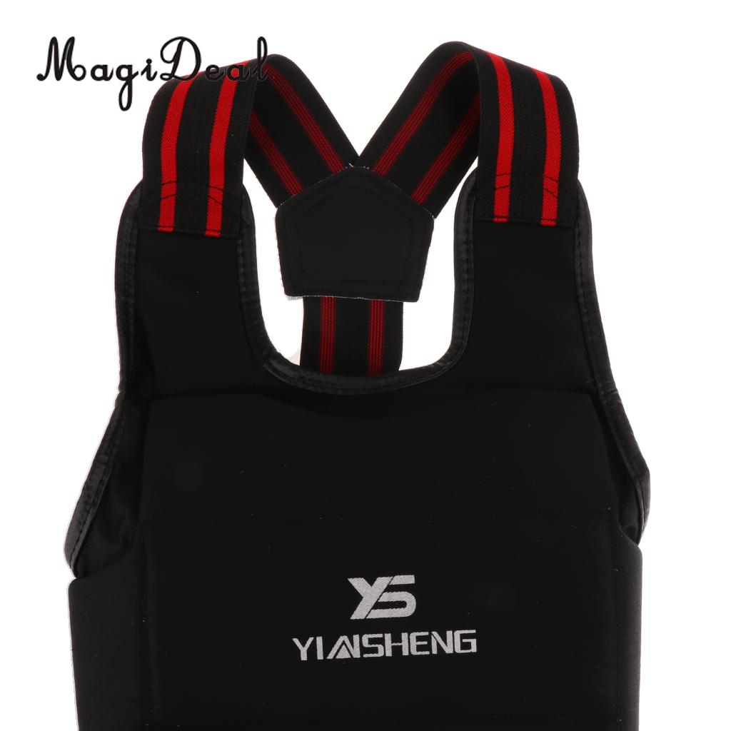 Magideal unisex karate bröstskydd taekwondo kampsport bröst kroppsskydd för boxning sanda träningsapplikation s/m/l/xs/xl: S