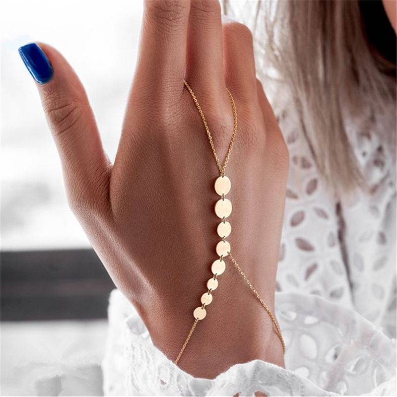 Pulsera con símbolo infinito de creatividad minimalista para mujer, cadena de dedo, de joyería, accesorios de ropa, número 8: Color marrón amarillo