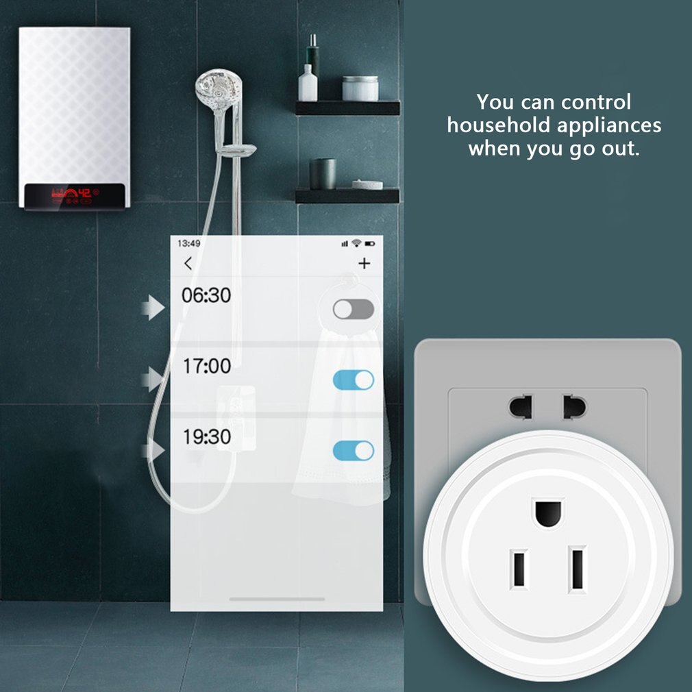 Wifi smart stikkontakt app fjernbetjening stemmestyring timing google home alexa stikkontakt os stik smart hjem stik