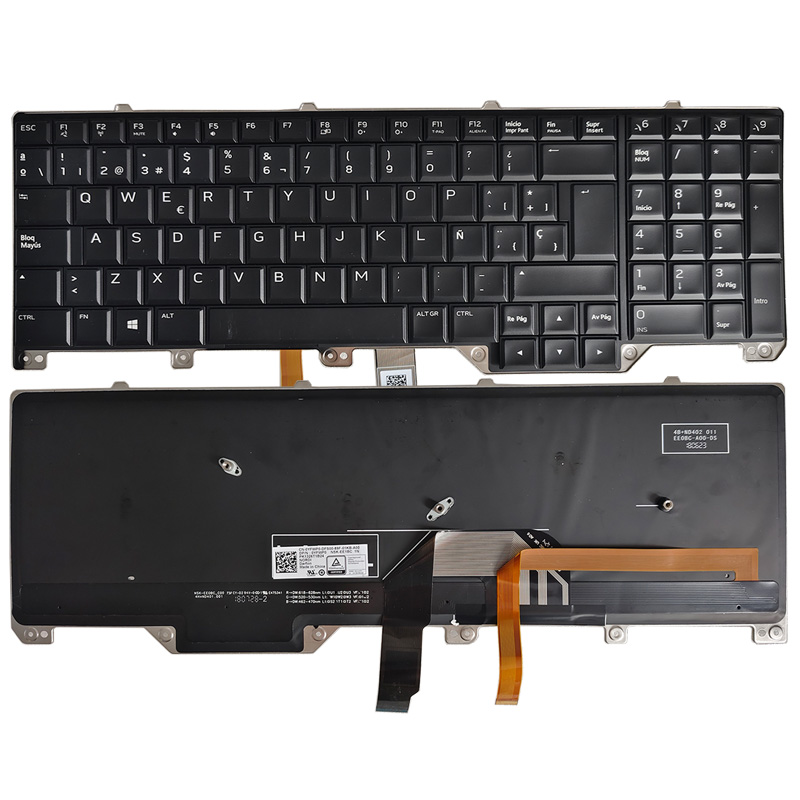 für Dell Alienware M17 17 R4 R5 uns/Spanisch/Französische Laptop-Tastatur mit Hintergrundbeleuchtung 0ND5TJ PK1326T1B01: Weiß