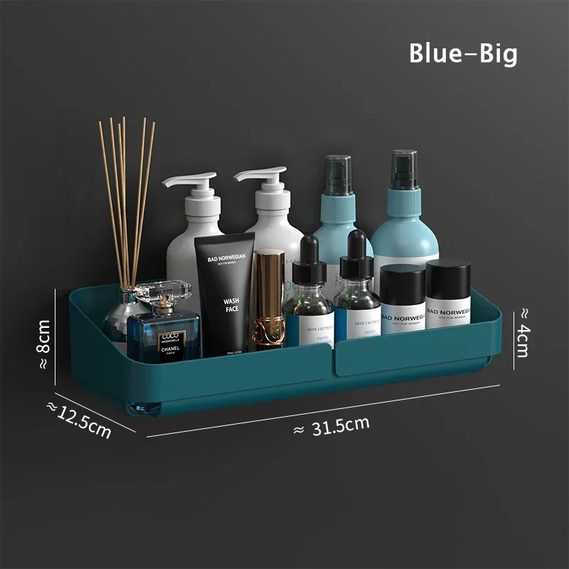Zelfklevende Badkamer Plank Keuken Organizer Plastic Shampoo Rek Douche Plank Badkamer Accessoires Geen Boorplank: plum