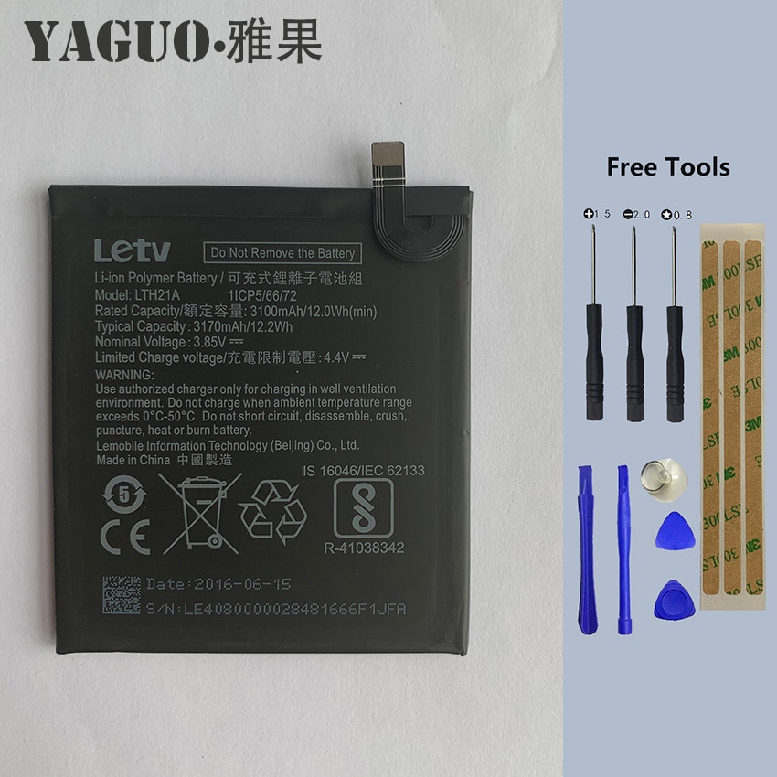 Original LTH21A 3100mAh Li-ion Backup Battery For LeEco Letv Le Phone Le MAX MAX2 X820 X821 Smart Phone + Free Tools