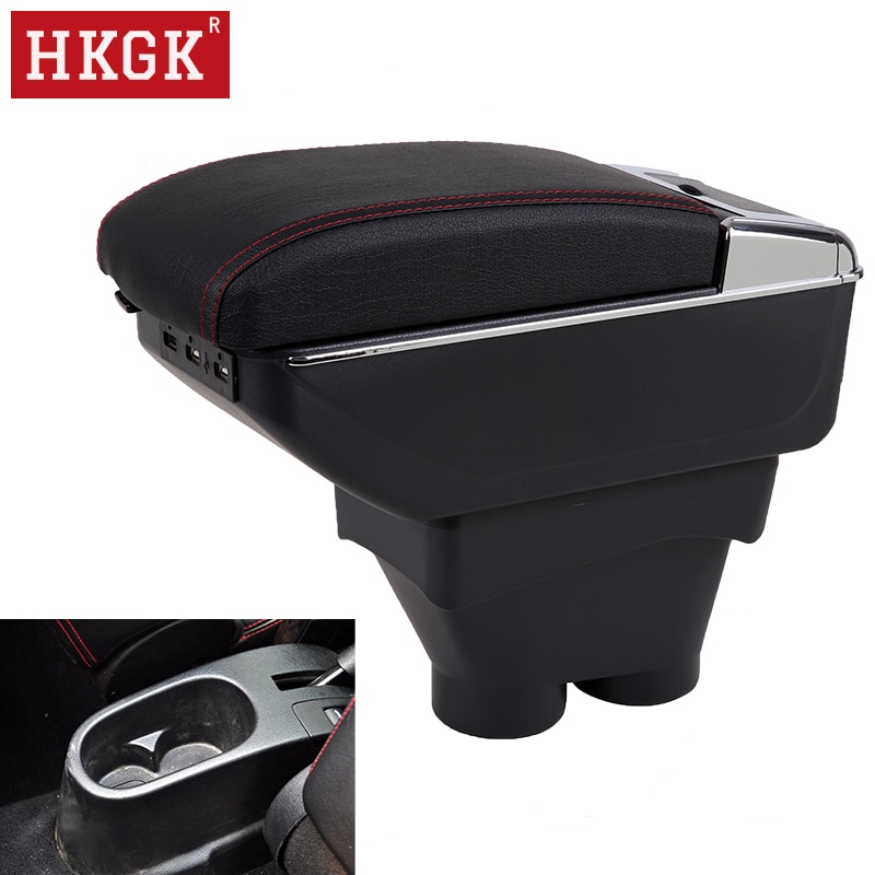 For Peugeot 208 Armrest Box Dual layer Rotatable central Store content box cup holder ashtray USB Charging car accessories