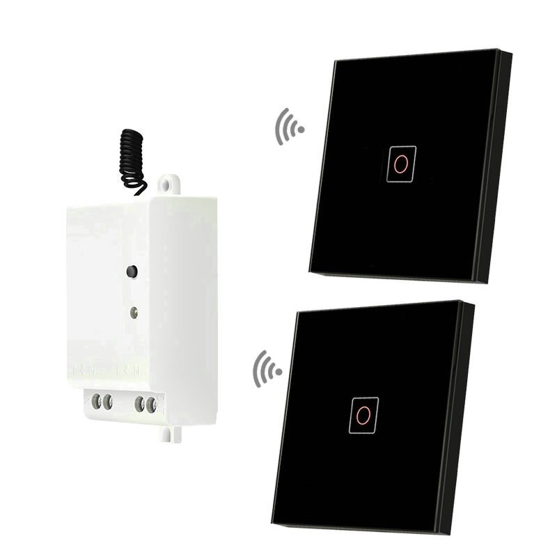RF433 Smart Switch Remote Control Receiver 1/2/3 Gang Home Appliance Renovation Wireless RF Remote Control Switch: 1 receiver 2 RCB