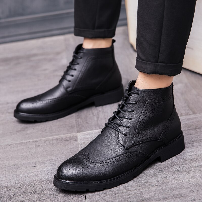 Chaussures en cuir pour hommes, mocassins brogue à lacets, mocassins souples de , à bout pointu, tendance, chaussures oxford décontractées