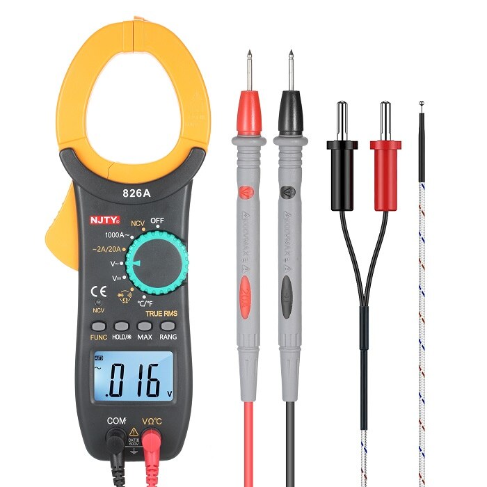 Njty Digitale Stroomtang 6000 Graven Auto Range Multimeter Met Ncv Test Ac/Dc Spanning Ac Draagbare Handheld multimeter: 826A