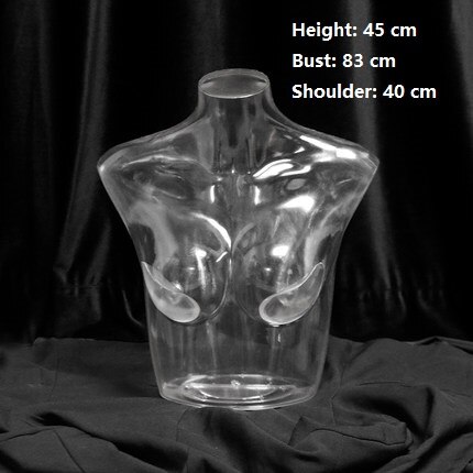 Female Transparent Plastic Mannequin Torso For Underwear Cloth Display: A1