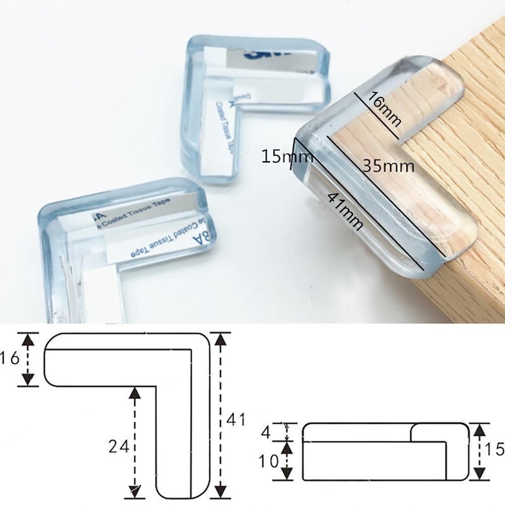 4pcs Transparent Anti-collision Angle PVC Pad Child Safety Corner Guard Baby Collision Proof Protector Table Corner Bumper